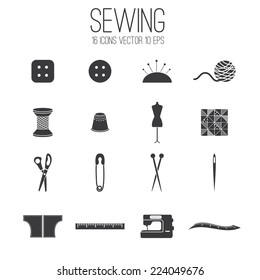 Illustration set icon of sewing .Vector