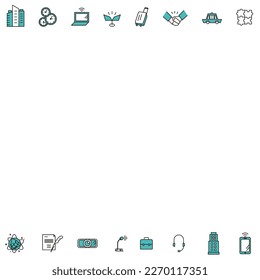Illustration of a set of icons for business use.