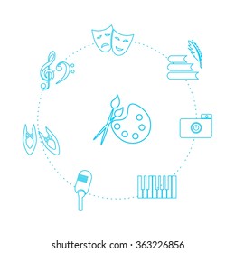 the Illustration - set of icons - dedicated to arts.