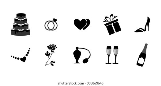the illustration - set of icons on a theme of wedding.