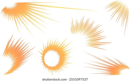 Conjunto de ilustración de líneas de efecto de impacto