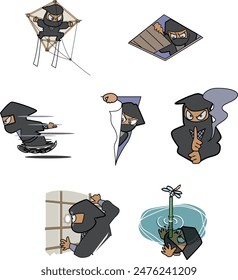 An illustration of a set of infiltrating ninjas.