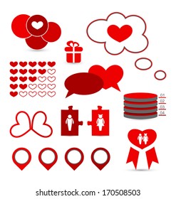 Illustration set infographic elements of valentine presentation - vector