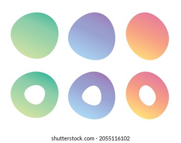 Illustration set irregularly shaped circles  loose circles  round shapes   backgrounds  Gradient version 
