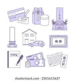 An illustration set of items necessary for the scene to organize your life. Made with simple lines.