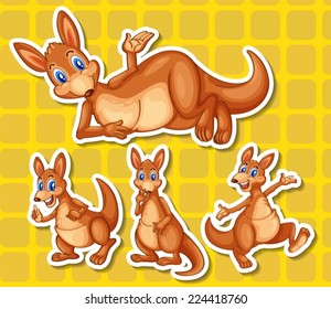 Illustration of a set of kangaroo 