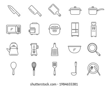 Illustration set of kitchen goods.