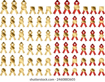 Illustration set of labels and ribbons