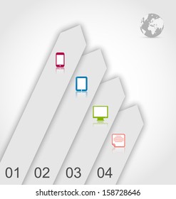 Illustration set labels with simple gadgets infographic icons - vector