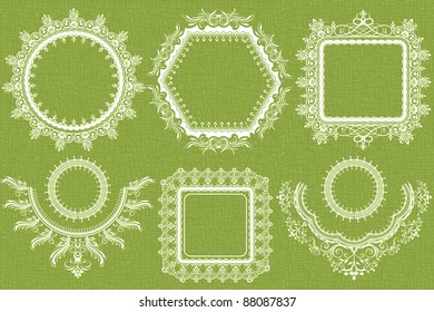 illustration of set of lace frame in different shape