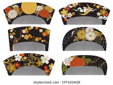 Illustration set of Lacquered Comb