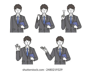  illustration set of Lawyer male