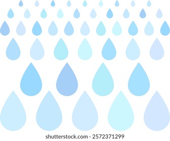 Illustration set of light blue drop icons and frames