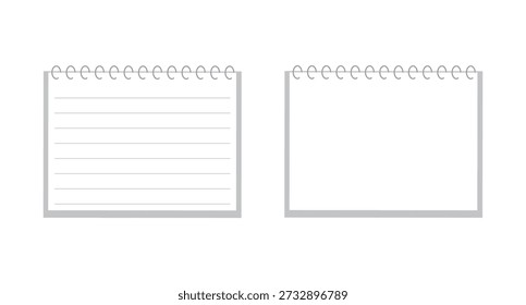 Illustration set of lined and unlined notebooks
