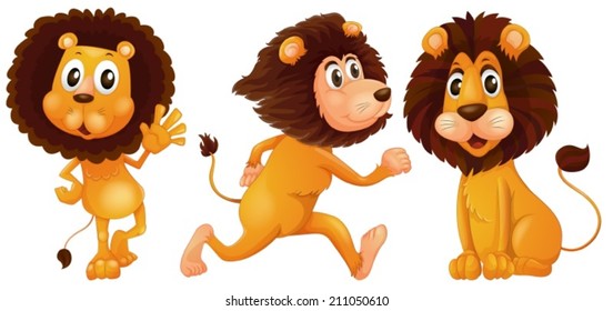 Illustration of a set of a lion