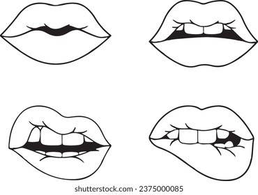 Abbildung von Lippenbezügen mit unterschiedlichen Ausdrücken