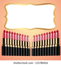 illustration set of lipstick and background reports