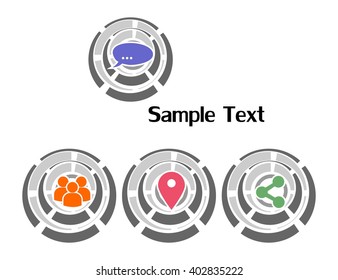 the illustration - set of logos - on the theme of communication.