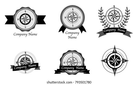 illustration - set of logos - on the theme of travel and tourism.