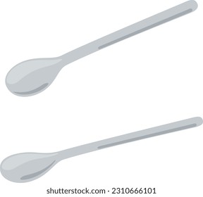 Illustration set of long spoons