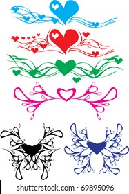illustration with set of the love heart