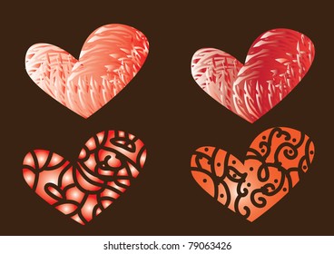 illustration with set of the love heart