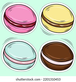 illustration of a set of macarons