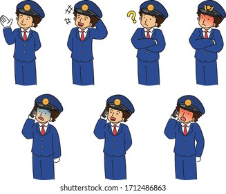 Illustration set of male driver