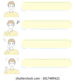 It is an illustration set of a man and a balloon. It is a vector image.