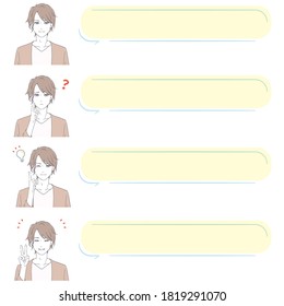 It is an illustration set of a man and a balloon. It is a vector image.