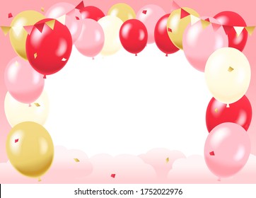 Illustration set with many balloons