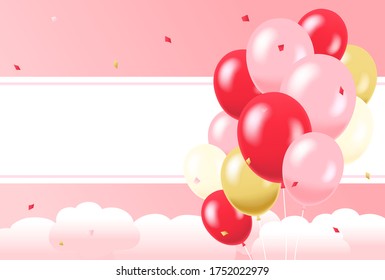Ilustración con muchos globos