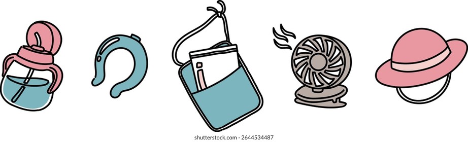 Illustration of a set of measures to protect babies from the heat