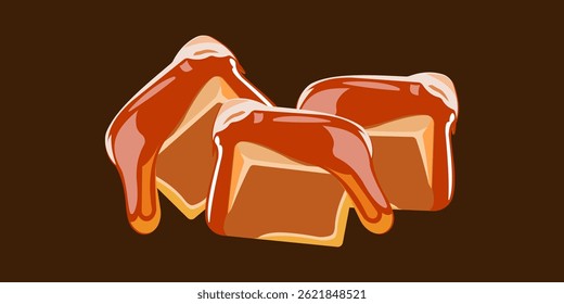 Conjunto de ilustrações de caramelo fundido