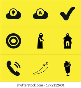Illustration set of mixed icons isolated on white background.