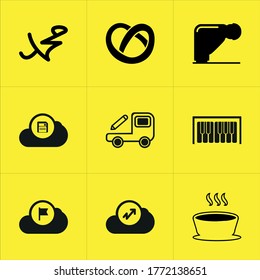 Illustration set of mixed icons isolated on white background.