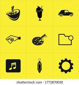 Illustration set of mixed icons isolated on white background.