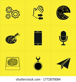 Illustration set of mixed icons isolated on white background.