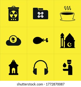 Conjunto de ilustraciones de iconos mixtos aislados en fondo blanco.