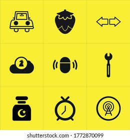 Conjunto de ilustraciones de iconos mixtos aislados en fondo blanco.
