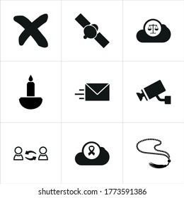 Illustration set of mixed icons isolated on white background