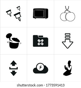 Illustration set of mixed icons isolated on white background