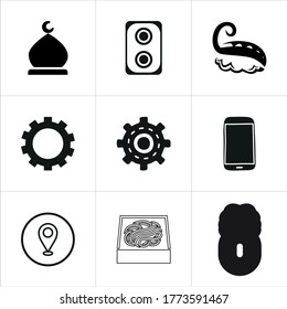 Illustration set of mixed icons isolated on white background