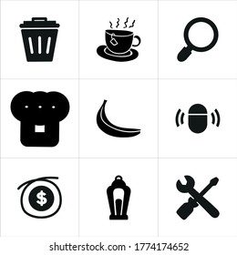 Conjunto de ilustraciones de iconos mixtos aislados en fondo blanco