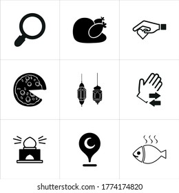 Illustration set of mixed icons isolated on white background