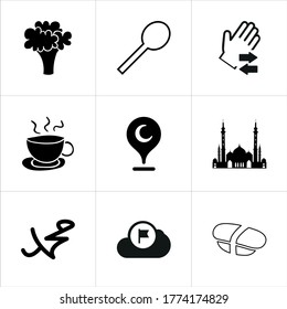Illustrationsset für gemischte Symbole einzeln auf weißem Hintergrund