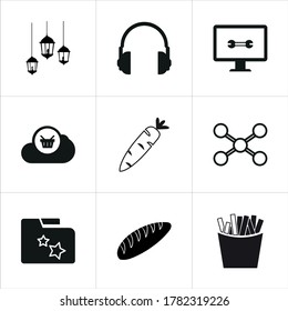Illustration set of mixed icons isolated on white background