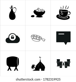 Illustration set of mixed icons isolated on white background