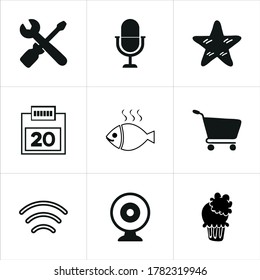 Illustration set of mixed icons isolated on white background