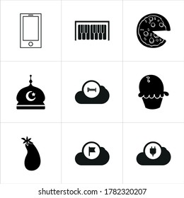 Illustration set of mixed icons isolated on white background
